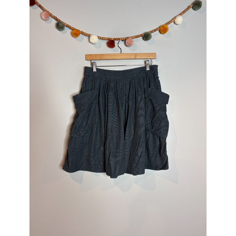 Anthropologie Maeve navy blue corduroy cargo skirt